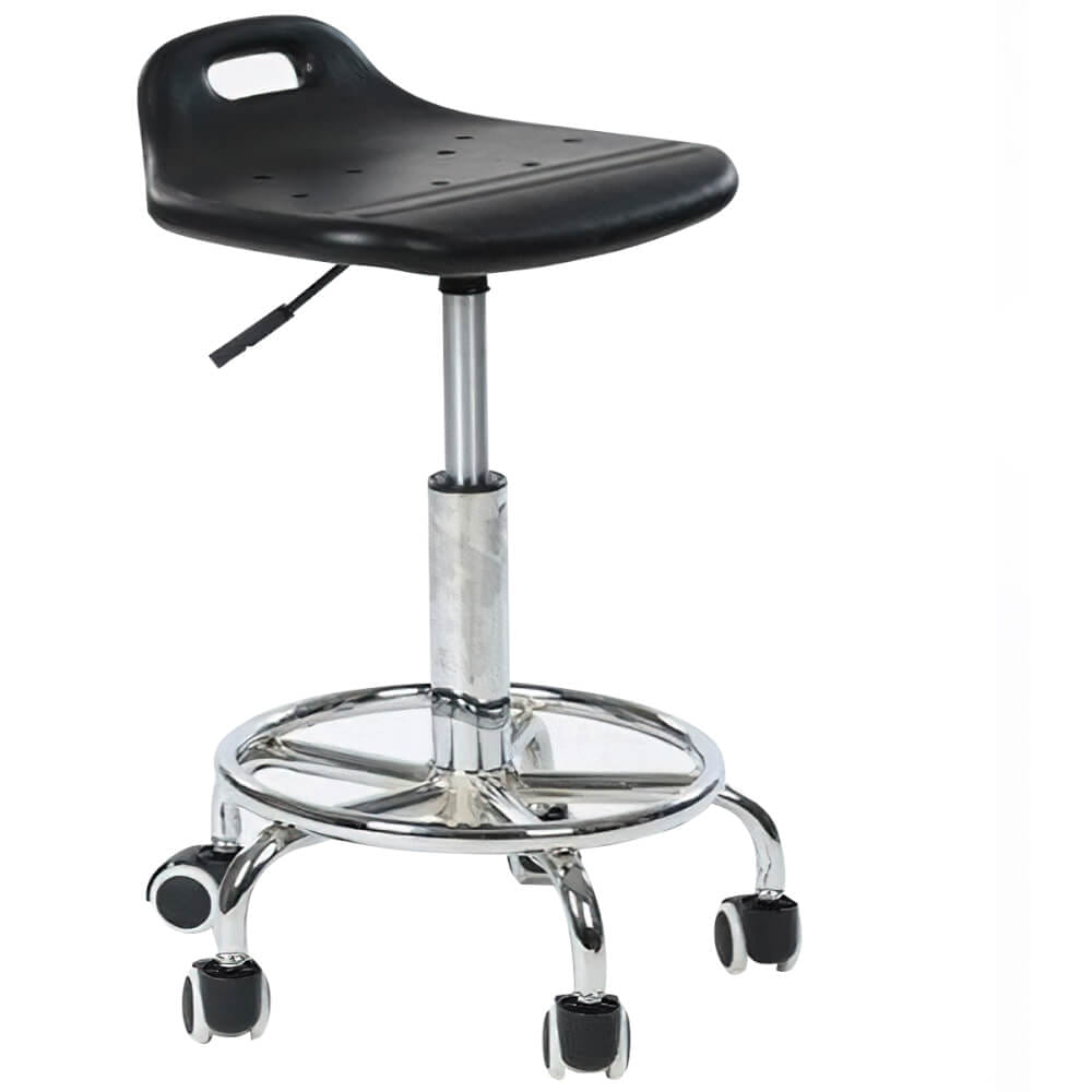 เก้าอี้บาร์ล้อเลื่อน NSBOFFICE รุ่น DETALL สีดำ ขาเหล็กชุบโครเมียม_0